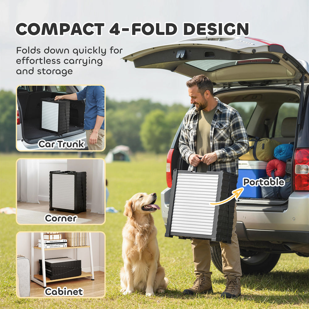 Foldable Dog Car Ramp with Support Leg, Non-Slip TPR Surface, 69" x 15.7" - view 5
