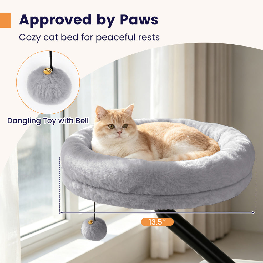 360 deg Rotating Cat Desk Bed for Indoor Cats with Removable Perch Cat Furniture - view 8