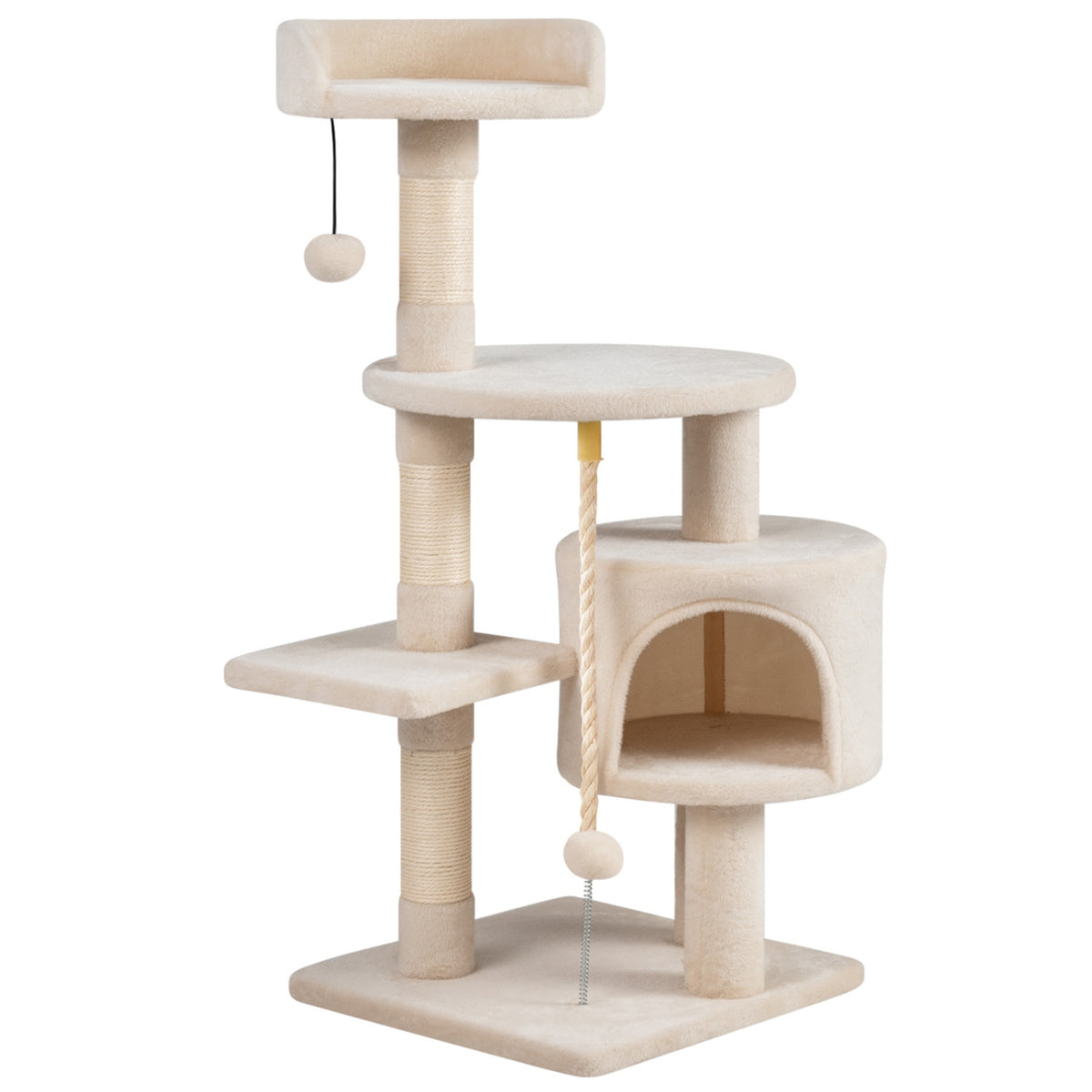36 Inch Tall Kitten Tower with Condo and Plush Perch Cat Tree