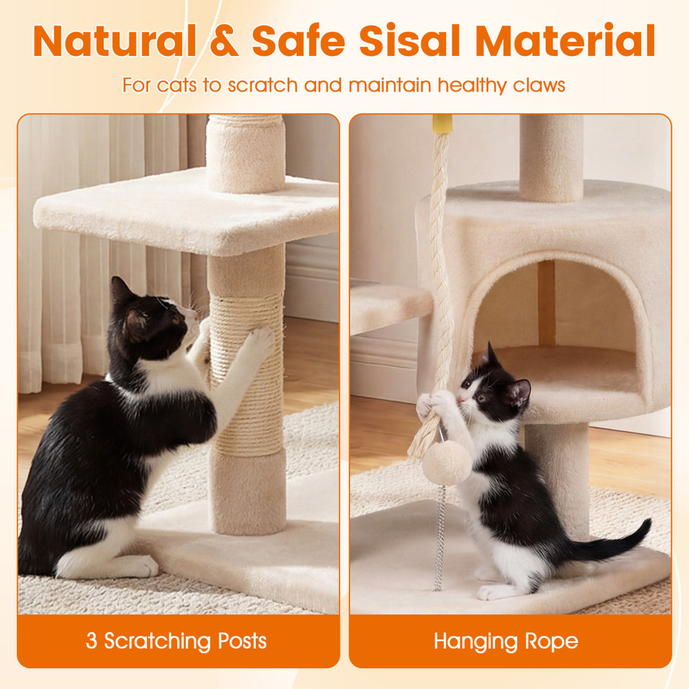 36 Inch Tall Kitten Tower with Condo and Plush Perch Cat Tree - view 8