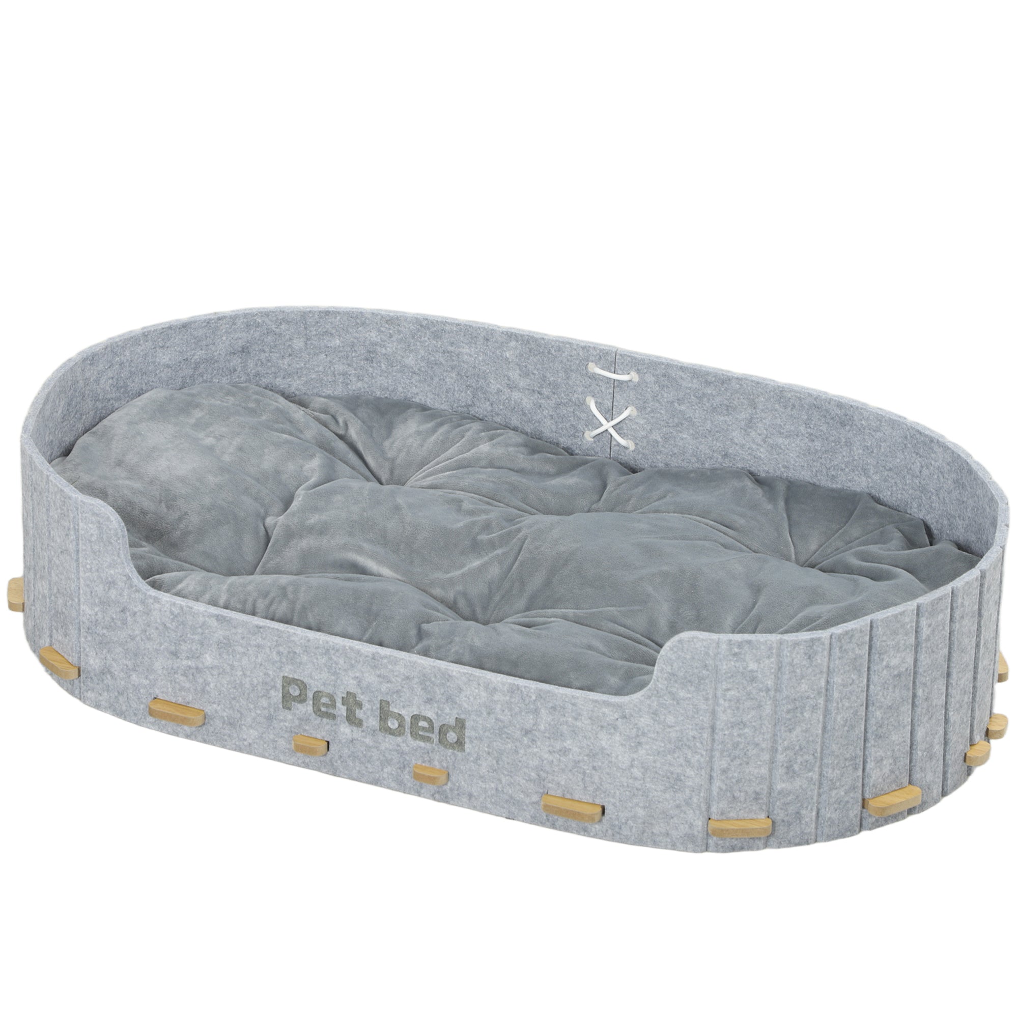 Dog Bed, Cat Bed with Washable Removable Cushion, Scratch-Resistant, Felt Cat