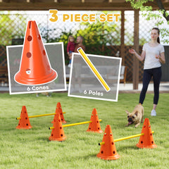 Dog Agility Hurdle Cone Set, Adjustable Obstacle Course Equipment with 6 Cones - view 3