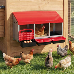 3-Compartment Roll Away Metal Chicken Nesting Box for Hens Chicken Coop - view 4