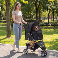 3 Wheel Pet Stroller for Small Dogs Cats up to 33 LBS - view 2