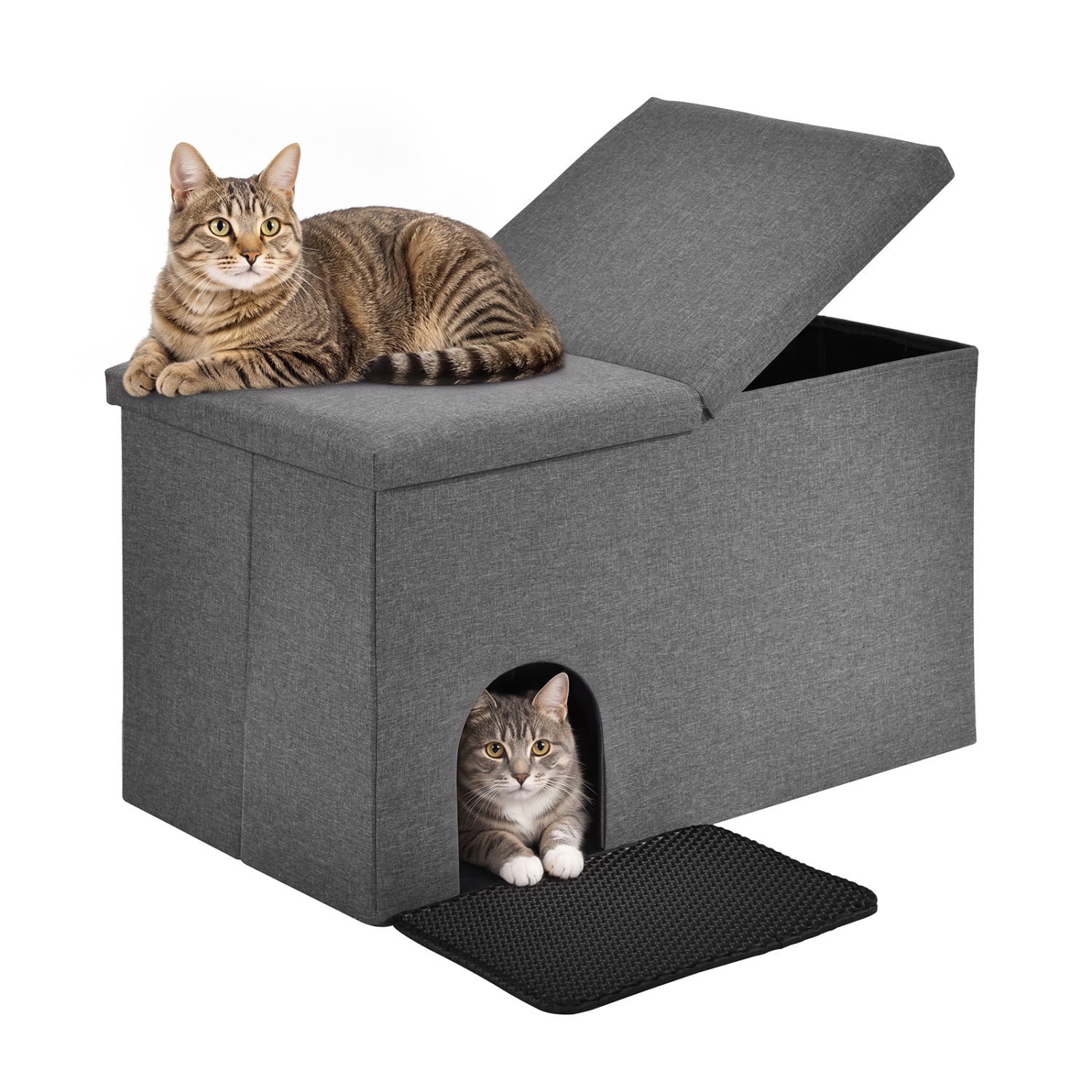 3-in-1 Cat Litter Box Enclosure with Removable & Movable Divider for Pets Cat - view 4