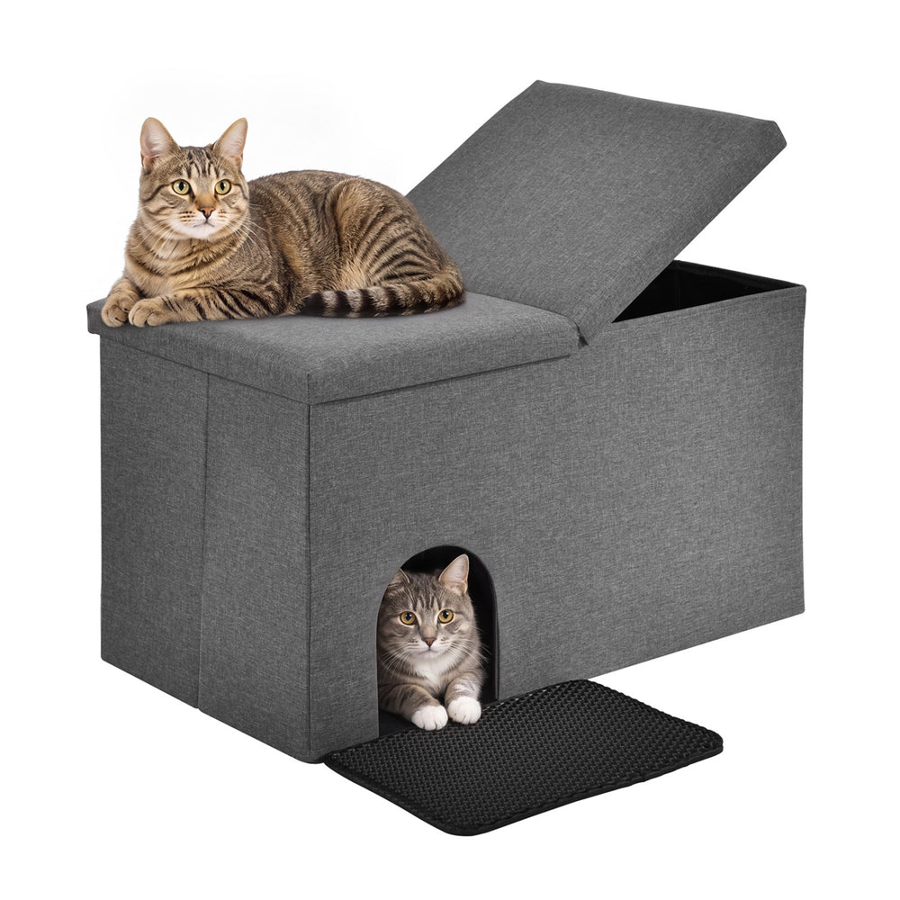 3-in-1 Cat Litter Box Enclosure with Removable & Movable Divider for Pets Cat - view 4