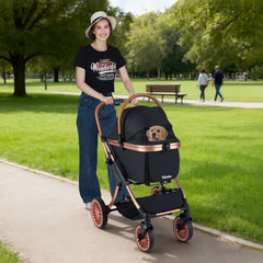 3-in-1 Foldable Pet Stroller with Sun Shade and Safety Belt for up to 55 lbs - view 2