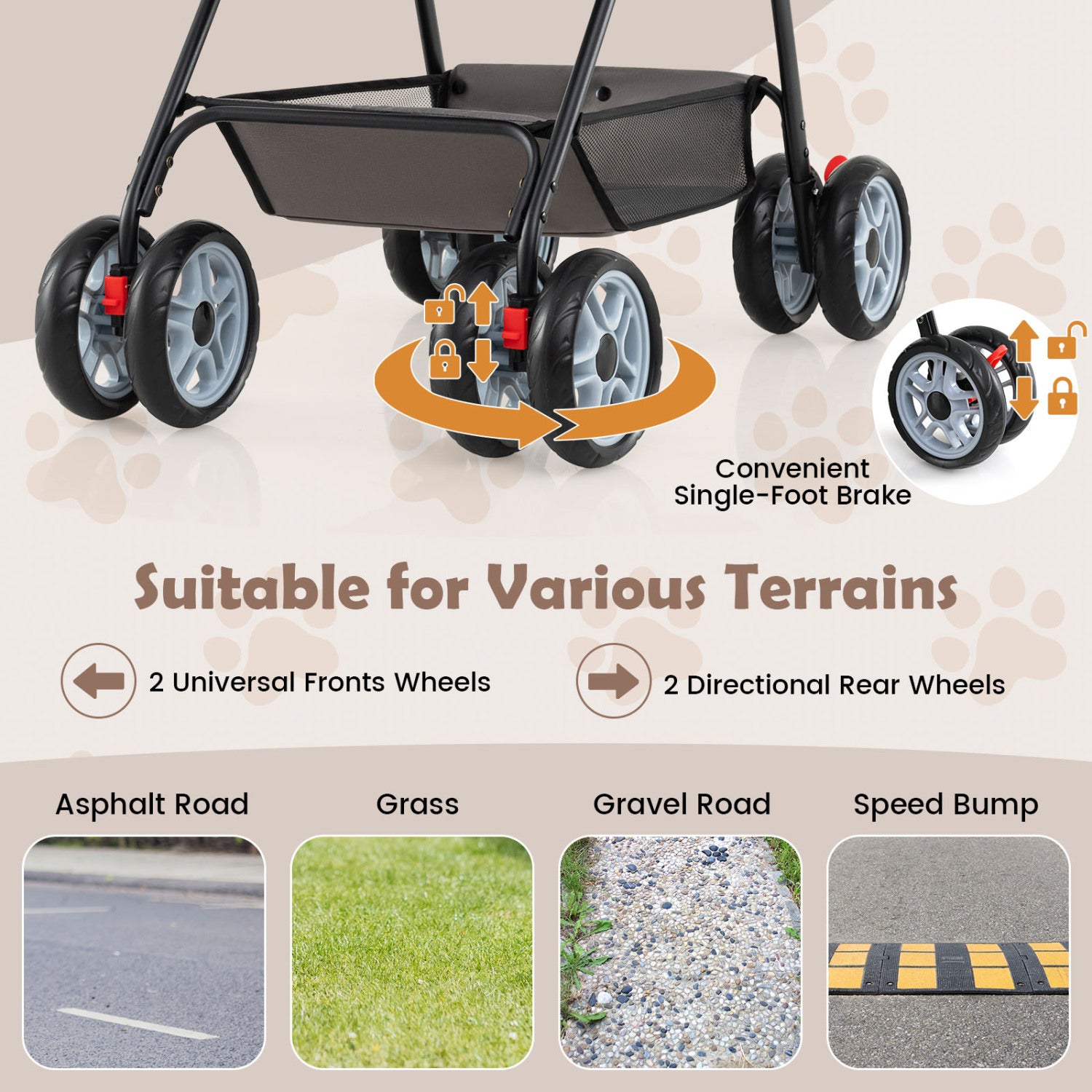 3 in 1 Pet Stroller with Removable Carrier up to 33 lbs - view 6