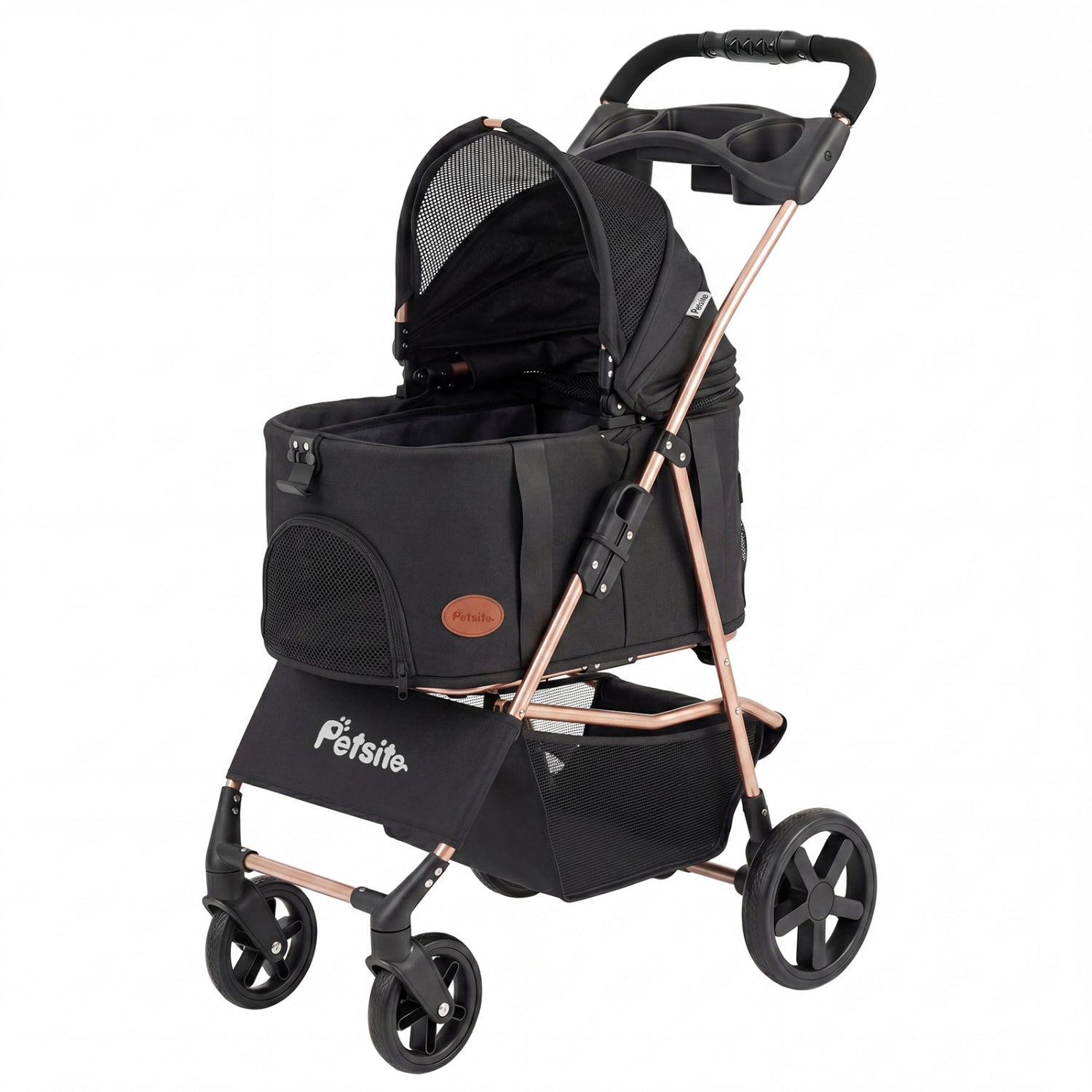 3-in-1 Pet Stroller for Small Medium Dogs Foldable with Detachable Carrier