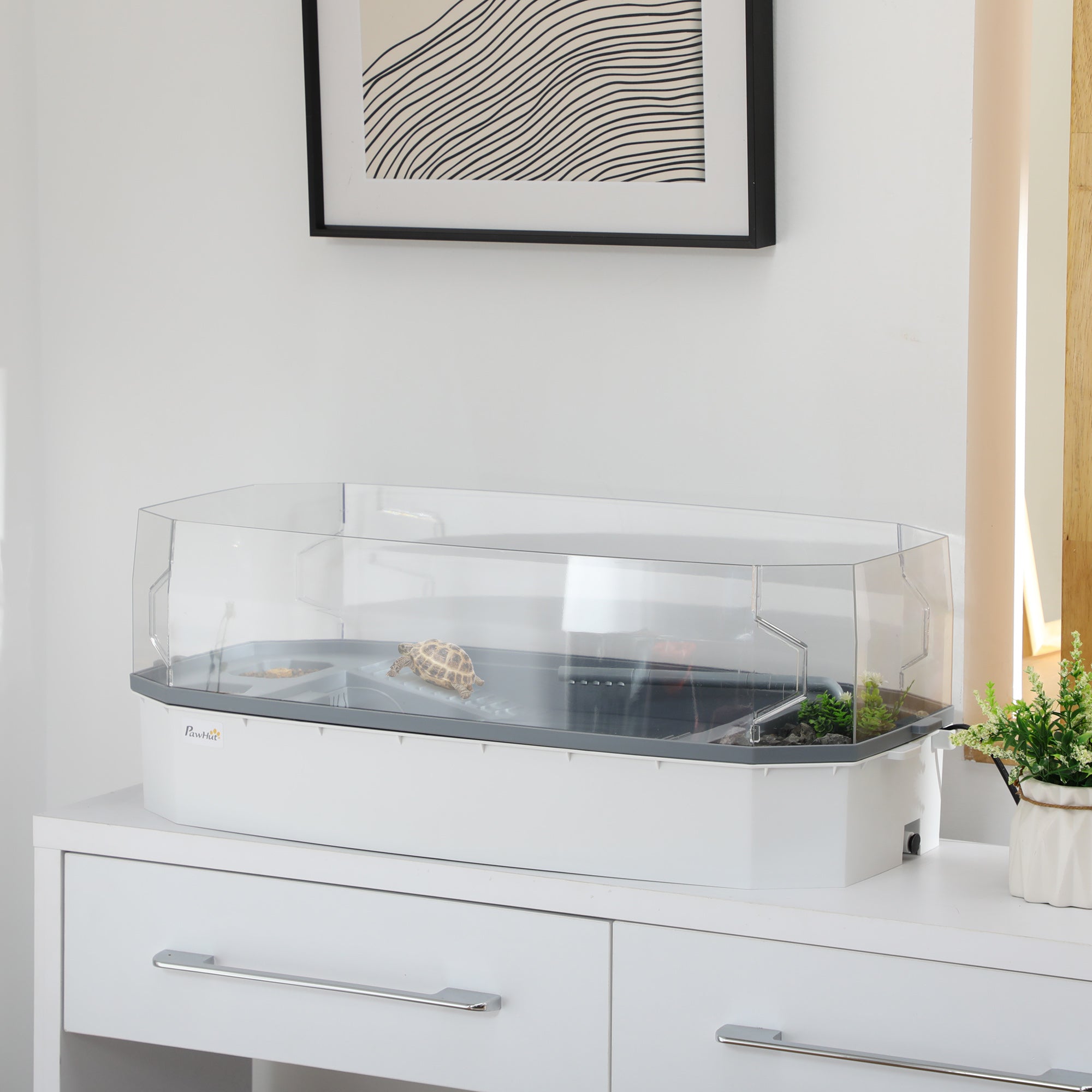 Turtle Tank Kit, Turtle Aquarium with Basking Platform, Water Pump, Filter - view 7