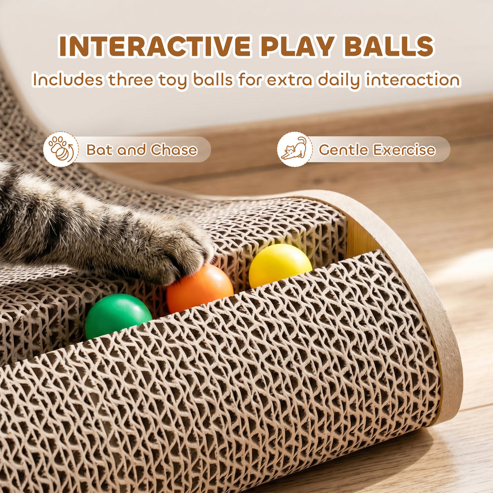 2PCS Cat Scratching Board L Shape Cat Scratcher Cat Scratching Pad with 3 Toy - view 6