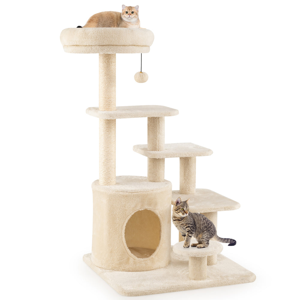 40 Inch Multi-level Cat Tower with Condo and Dangling Jingle Ball Cat Tree - view 4