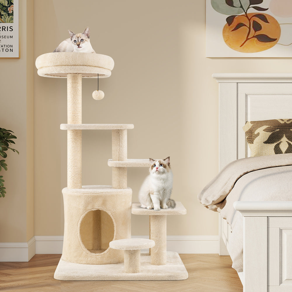 40 Inch Multi-level Cat Tower with Condo and Dangling Jingle Ball Cat Tree - view 6