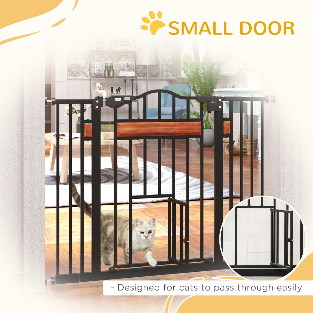 29.1''-41.3'' Extra Wide Dog Gate with Cat Door, Stair Pressure Fit, Auto - view 6