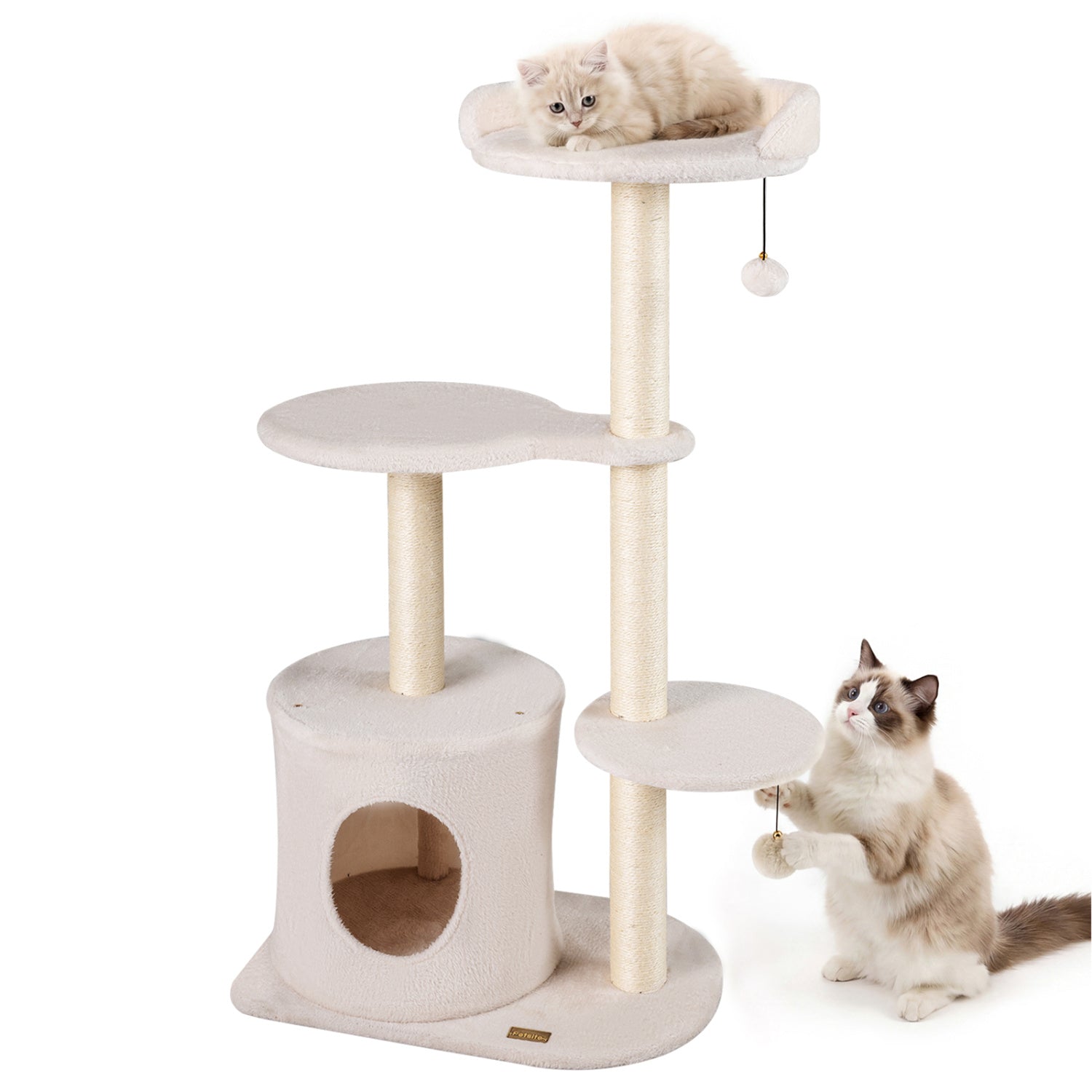 43" Cat Tree for Indoor Cats with Comfy Plush Perches and Sisal Scratching Posts - view 6