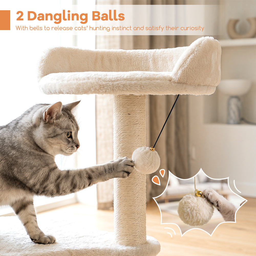 43" Cat Tree for Indoor Cats with Comfy Plush Perches and Sisal Scratching Posts - view 8