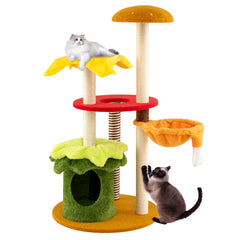46 Inch Tall Cat Tree Multi-Level with Padded Perch and Hanging Basket Bed - view 4