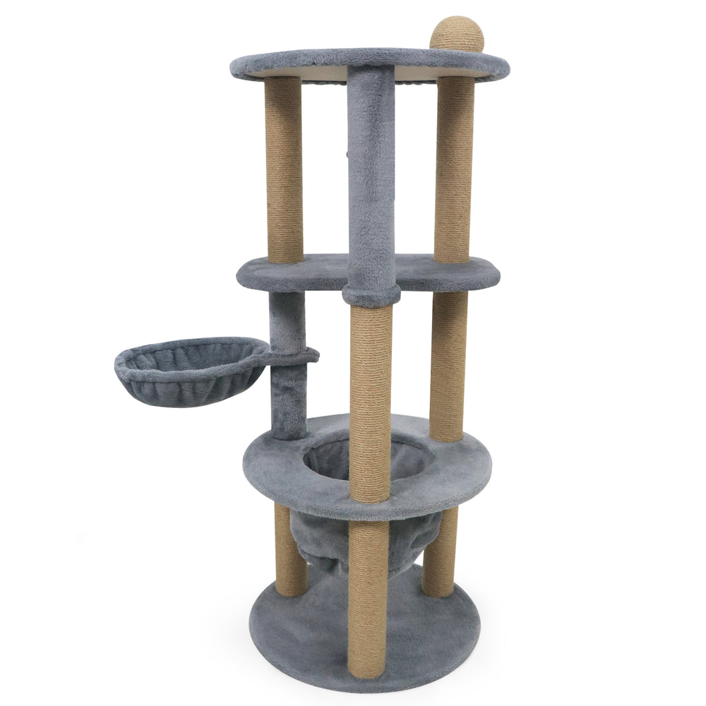 47 Inches Tall Cat Tower with Cat Nest and Scratching Posts Cat Tree - view 4