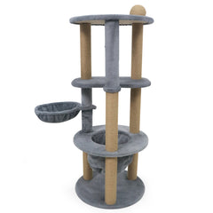 47 Inches Tall Cat Tower with Cat Nest and Scratching Posts Cat Tree - view 4