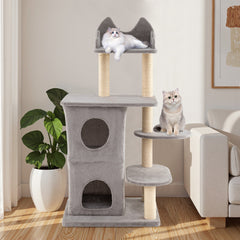 48.5 inch Cat Tree with 2-story Condo and 3 Hideaway Caves for Large Cats - view 3