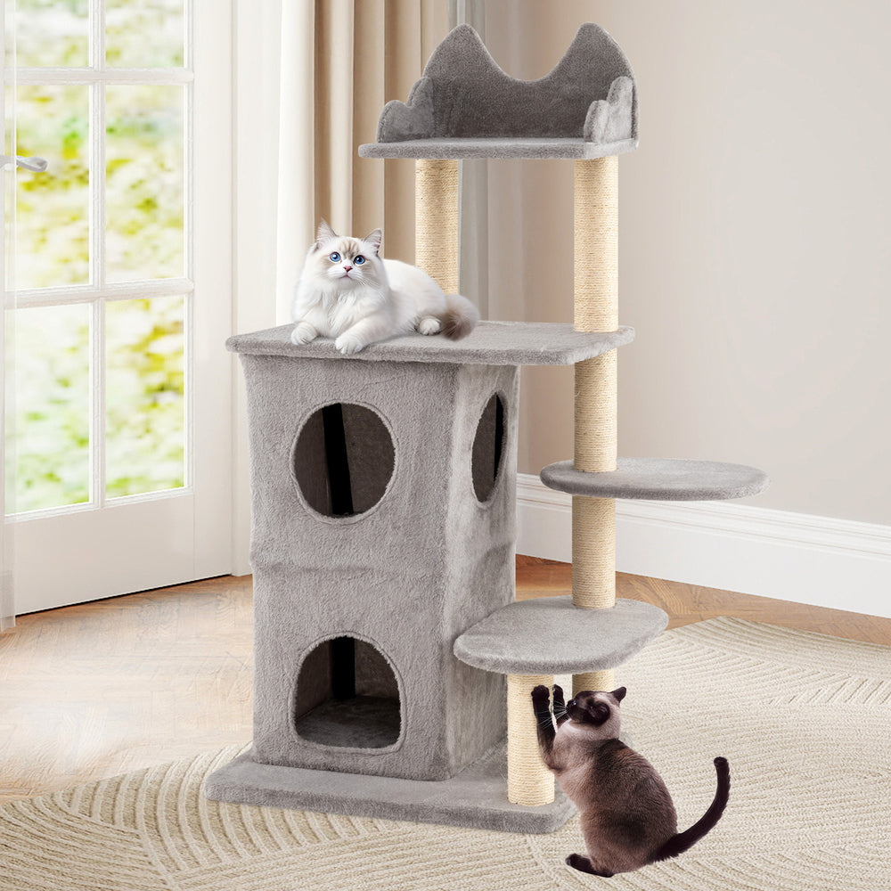 48.5 inch Cat Tree with 2-story Condo and 3 Hideaway Caves for Large Cats - view 6