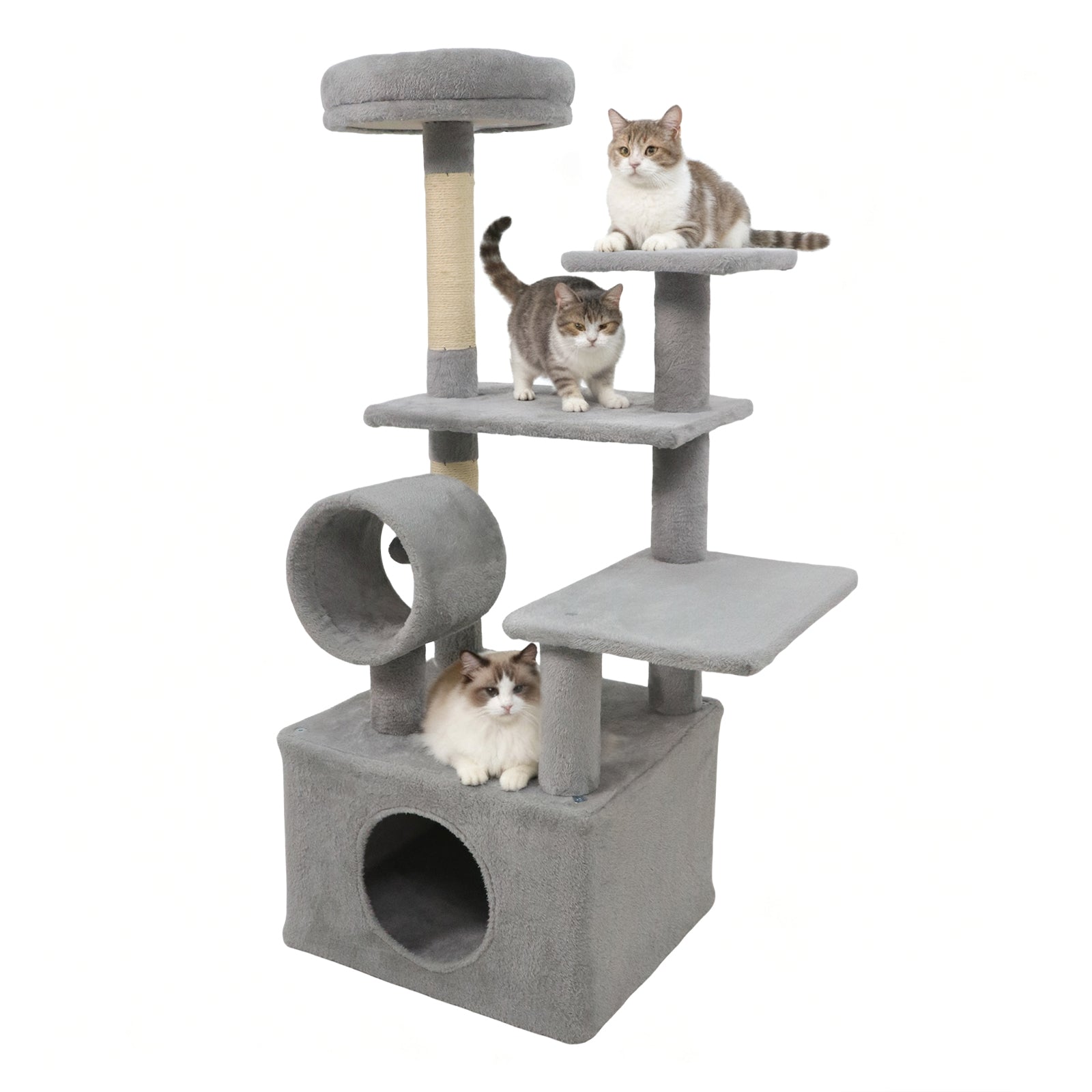 48 Inches Tall Cat Tree Multi-Level Kitten Tower with Large Condo Padded Top - view 4