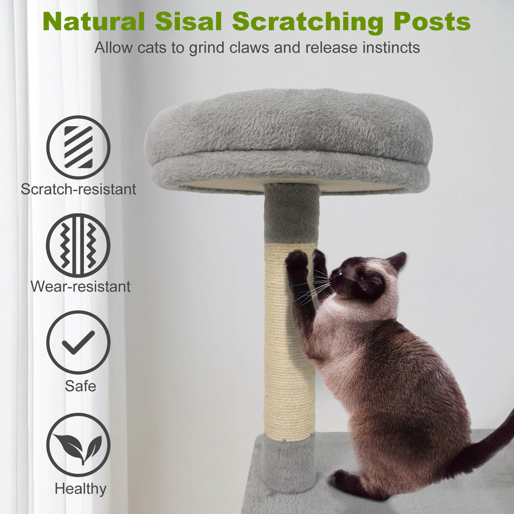 48 Inches Tall Cat Tree Multi-Level Kitten Tower with Large Condo Padded Top - view 8
