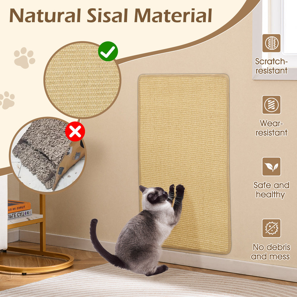 4 Pieces Cat Scratcher Mat Set 32 x 20 Inch Pads for Cats Cat Tree - view 7