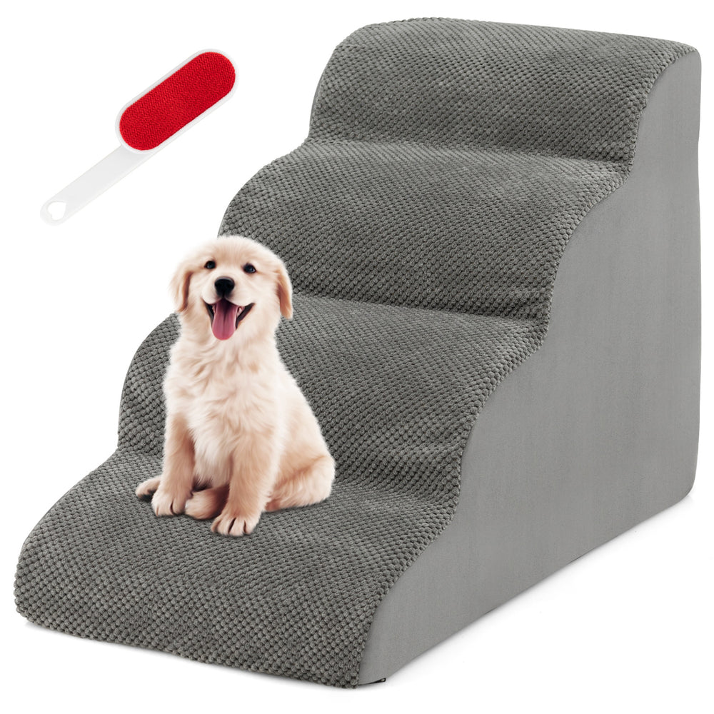 4-Tier Foam Non-Slip Dog Steps with Washable Zippered Cover Pet Supplies
