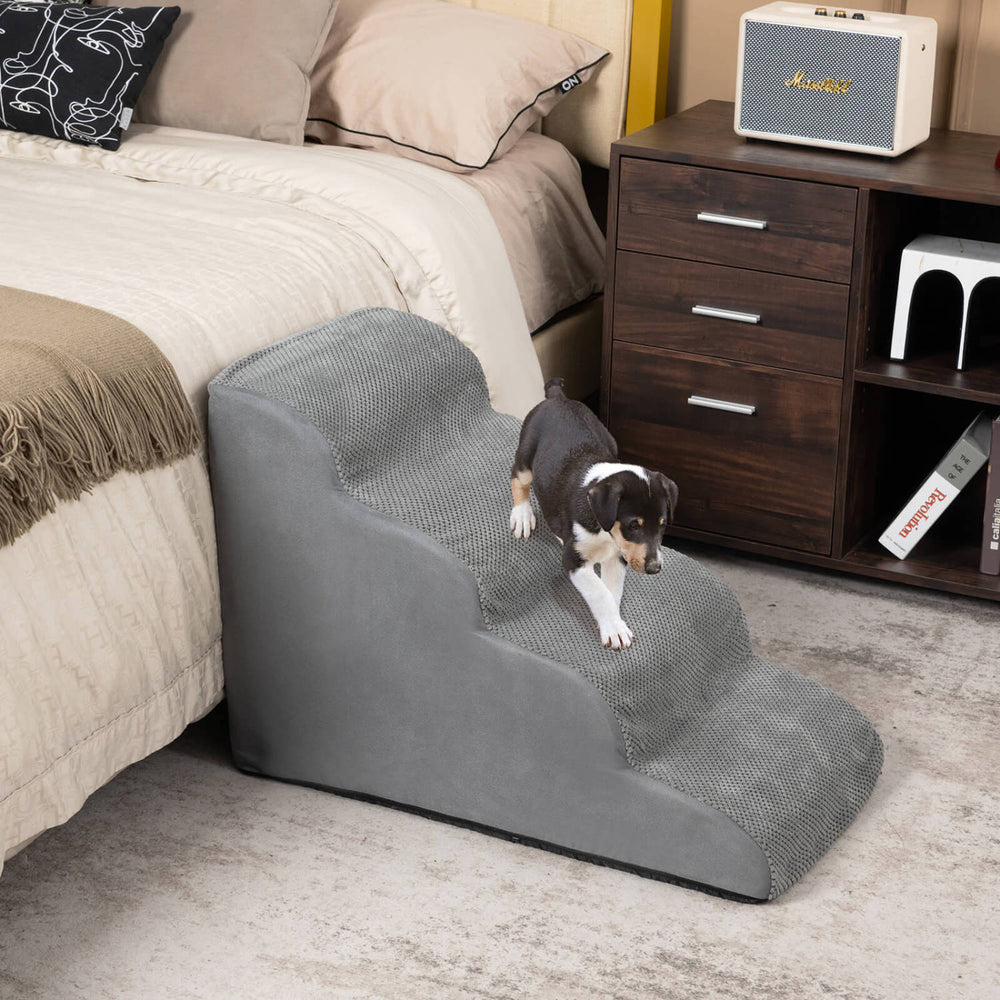 4-Tier Foam Non-Slip Dog Steps with Washable Zippered Cover Pet Supplies - view 2
