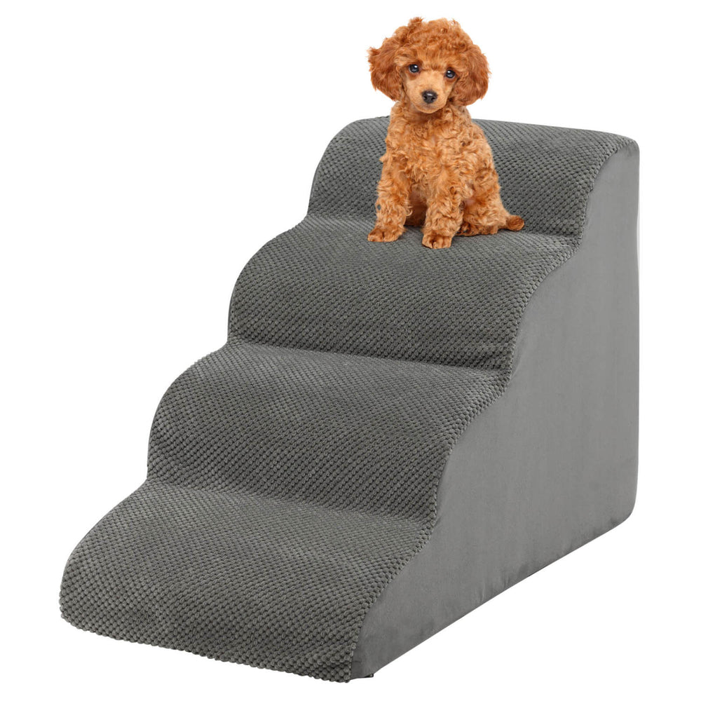 4-Tier Foam Non-Slip Dog Steps with Washable Zippered Cover Pet Supplies - view 6