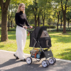 4 Wheel Pet Stroller for Small Dogs Cats up to 33 LBS - view 3