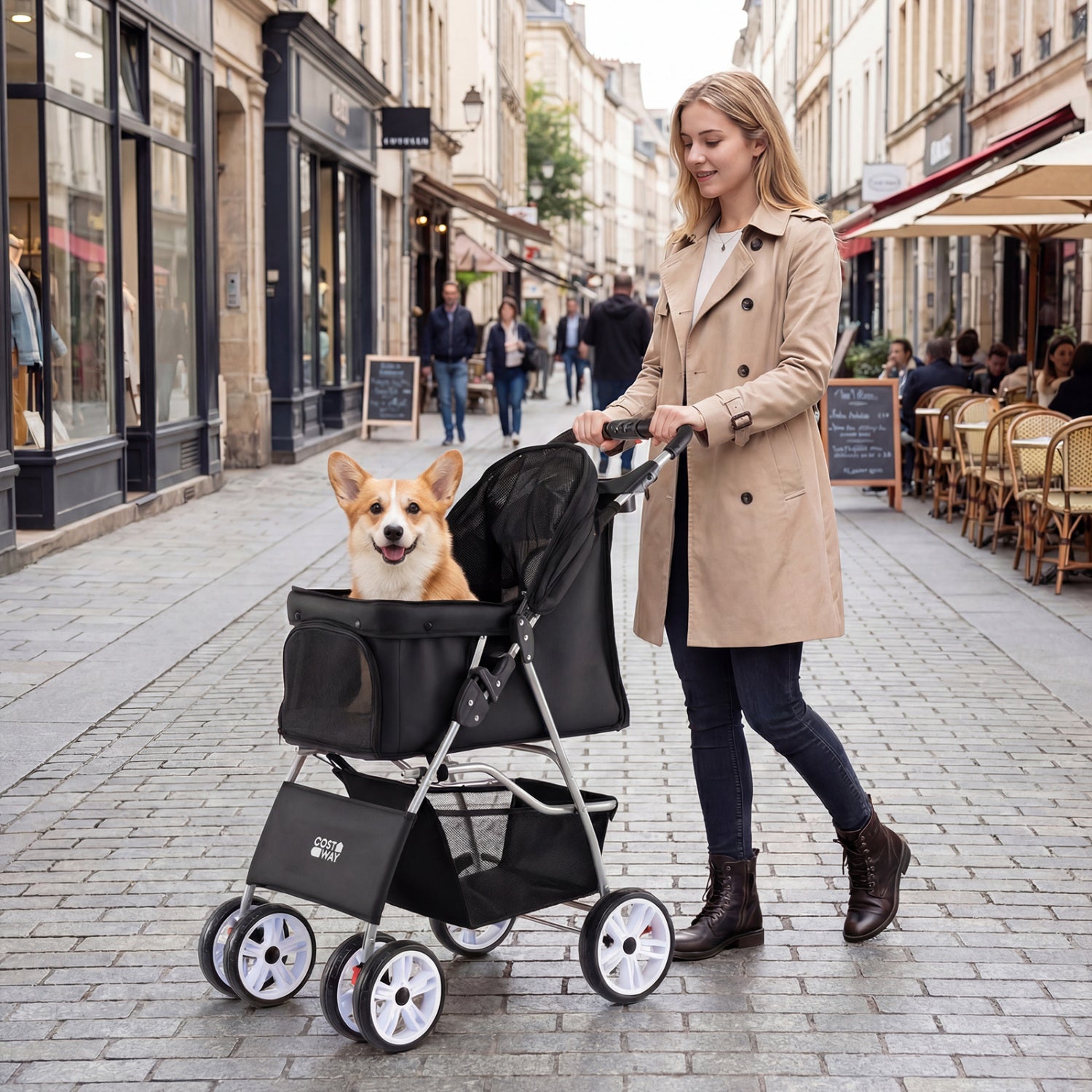 4 Wheel Pet Stroller for Small Dogs Cats up to 33 LBS - view 2