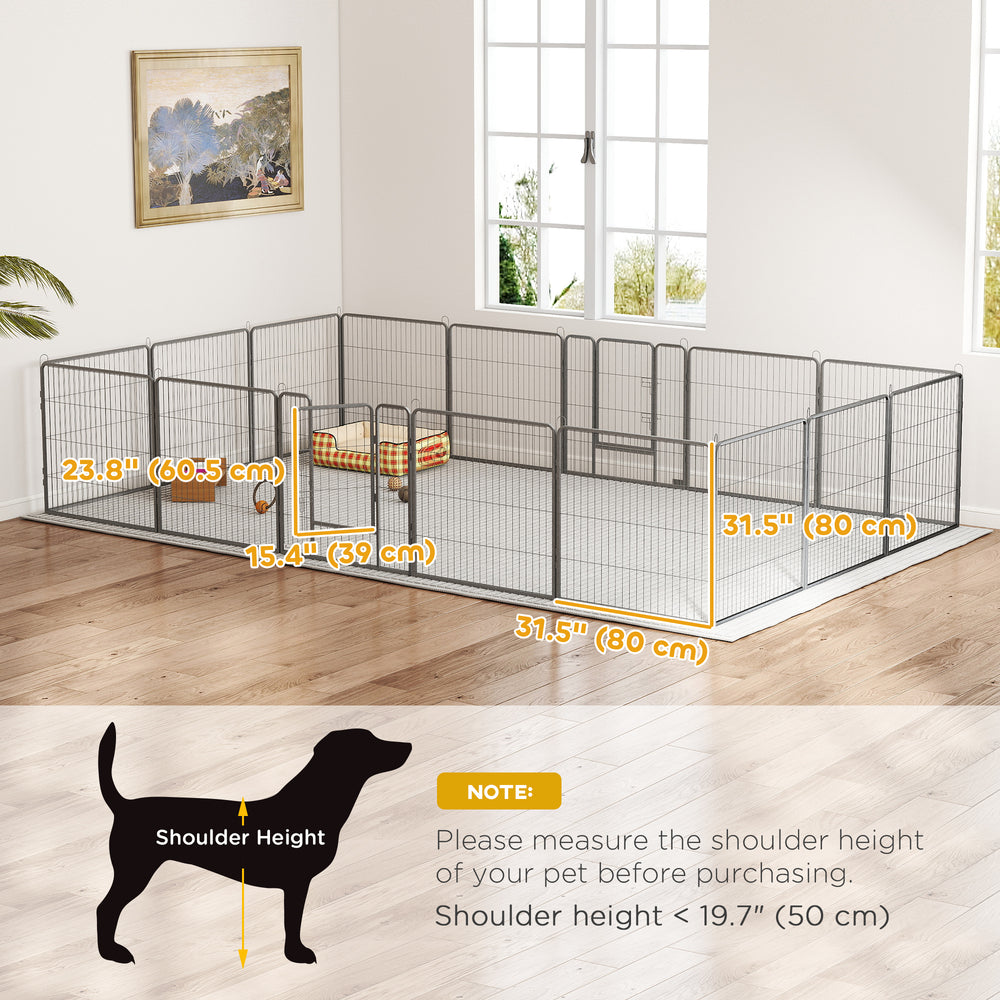 Heavy Duty Pet Playpen, 16 Panels Steel Dog Fence Puppy Exercise Pen with 2 - view 2