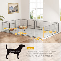 Heavy Duty Pet Playpen, 16 Panels Steel Dog Fence Puppy Exercise Pen with 2 - view 2