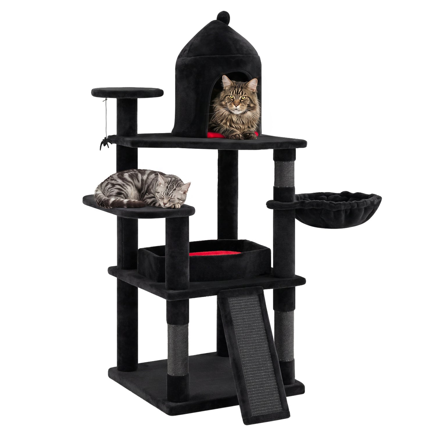 50 Inch Gothic Multi-level Cat Tree with House for Indoor Cats - view 4