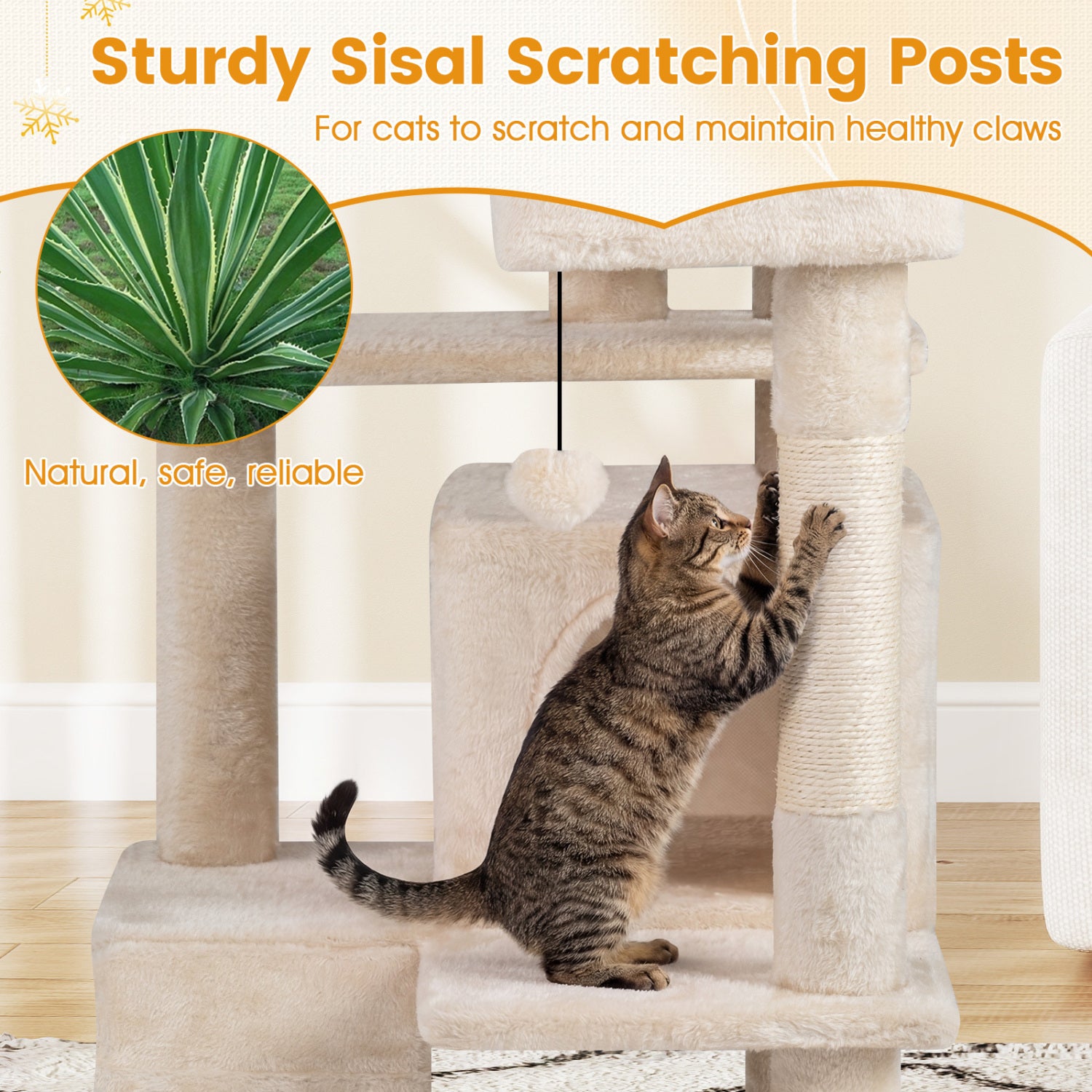52 Inch Tall Cat Tree Tower for Indoor Cats - view 8