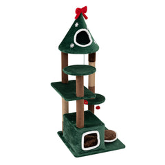 54"Christmas Cat Tree with 2 Condos and Removable Cushion - view 4