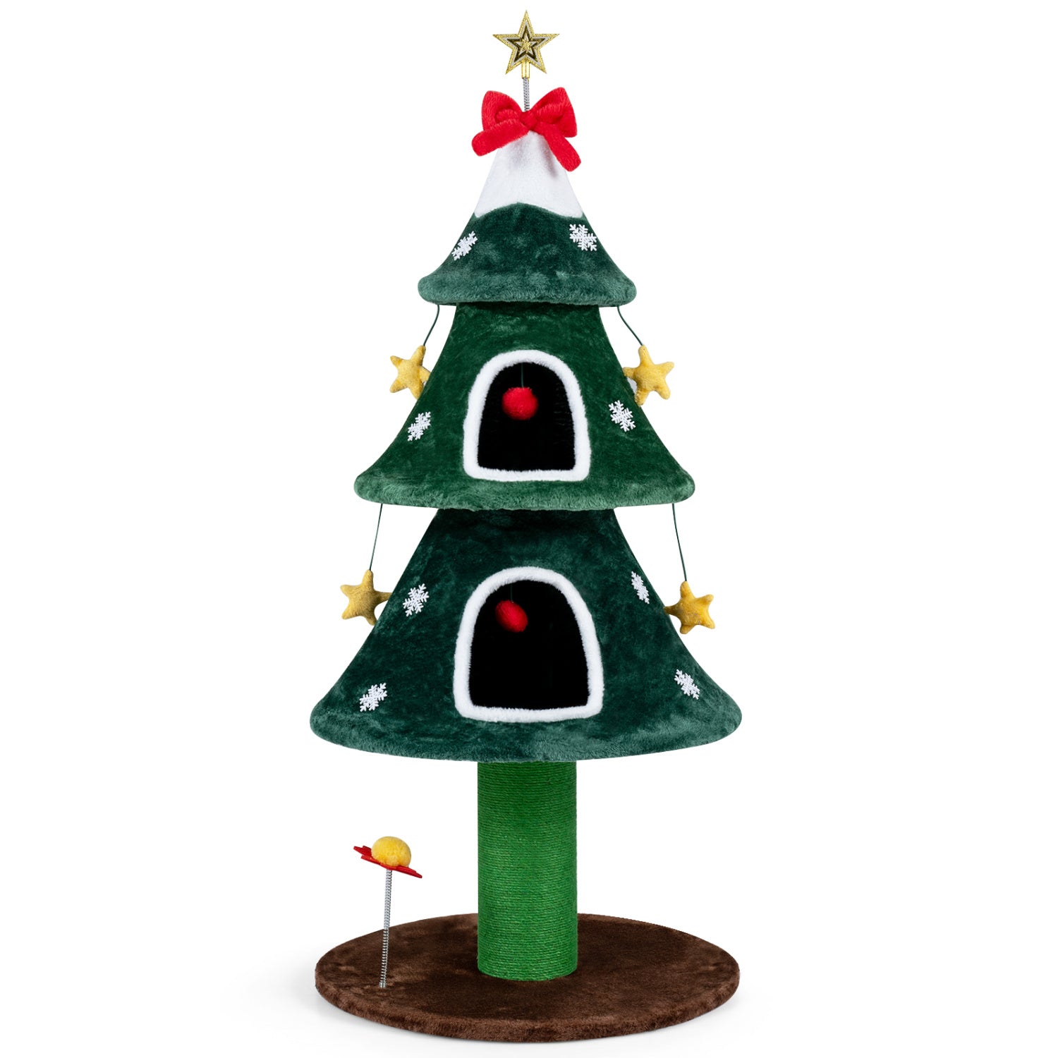 54 Inch Christmas Cat Tree with 2 Private Condos for Indoor Cats - view 4