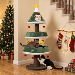 56.5 Inch Multi-Level Cat Tower with Fully-wrapped Scratching Posts Cat Tree - view 3