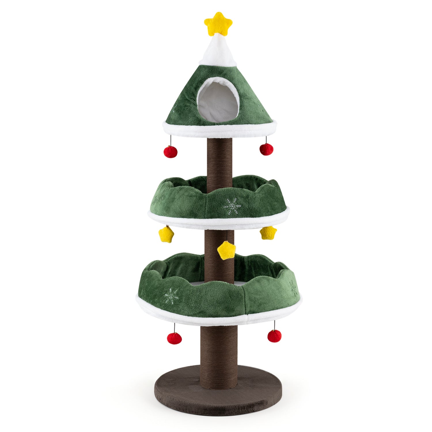 56.5 Inch Multi-Level Cat Tower with Fully-wrapped Scratching Posts Cat Tree