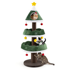 56.5 Inch Multi-Level Cat Tower with Fully-wrapped Scratching Posts Cat Tree - view 4