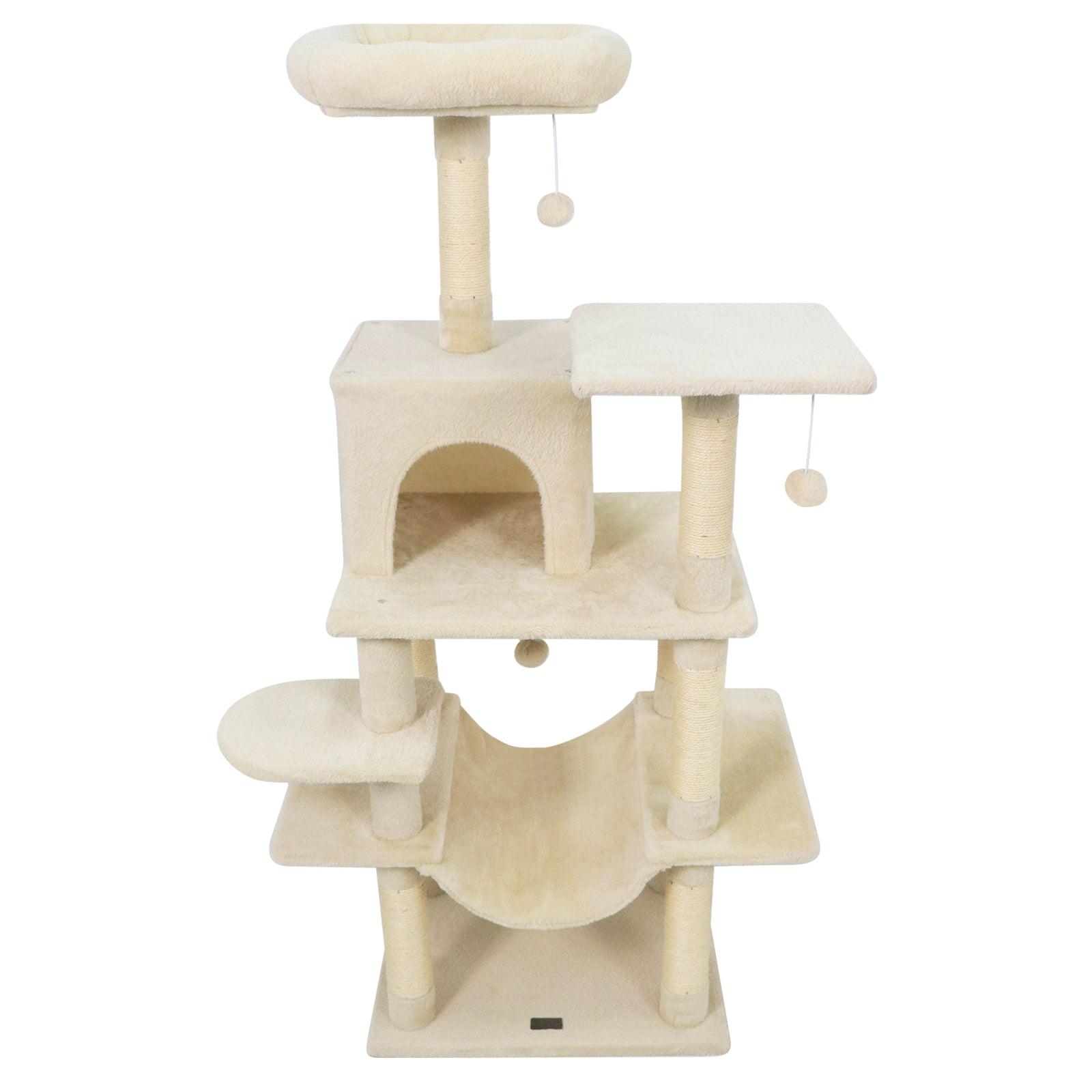 58" Multi-Level Cat Tree Soft Plush Cat Tower with Padded Top Perch - view 3