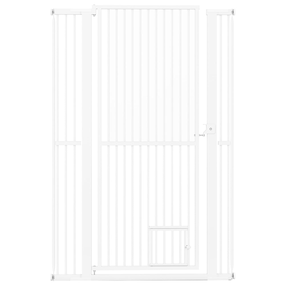 59" Extra Tall Pet Gate Heavy-Duty Metal Cat Gate with Wide Opening