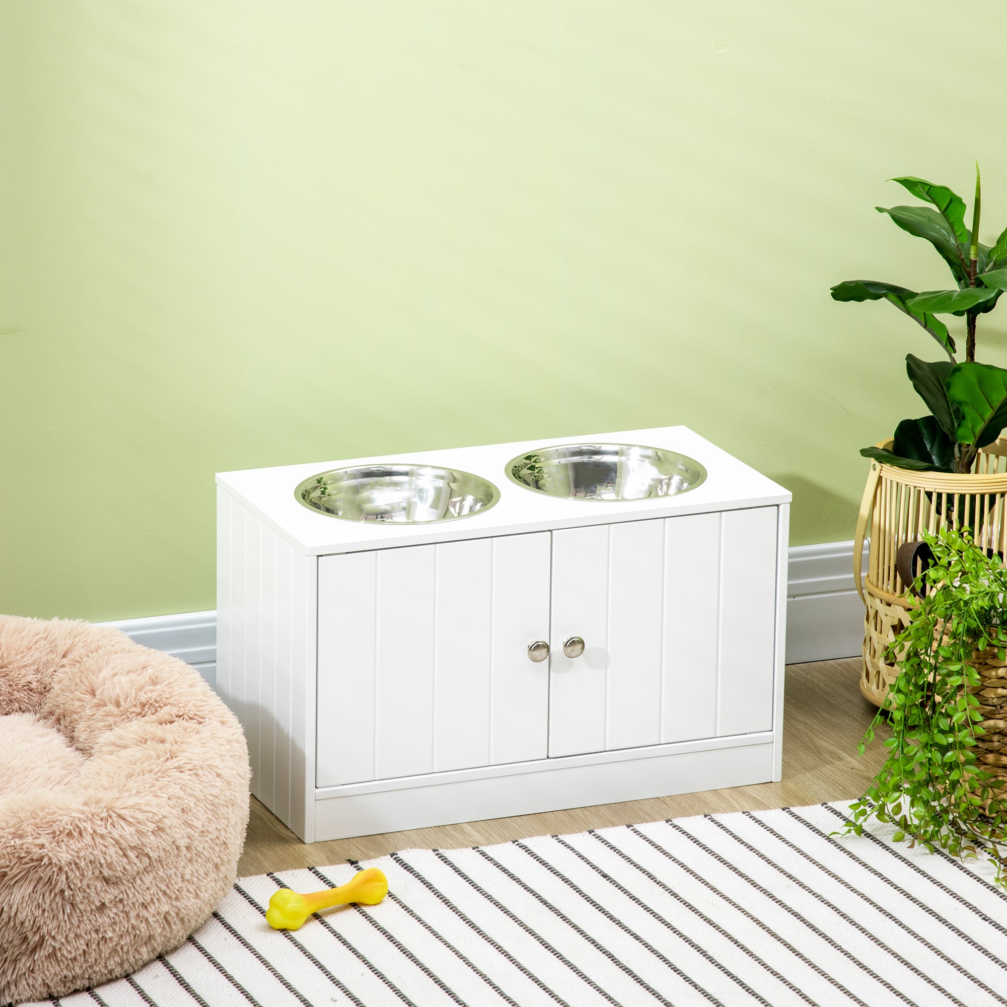 Elevated Dog Bowls for Large Dogs Pet Feeding Station with Stand, Storage, 2 - view 7