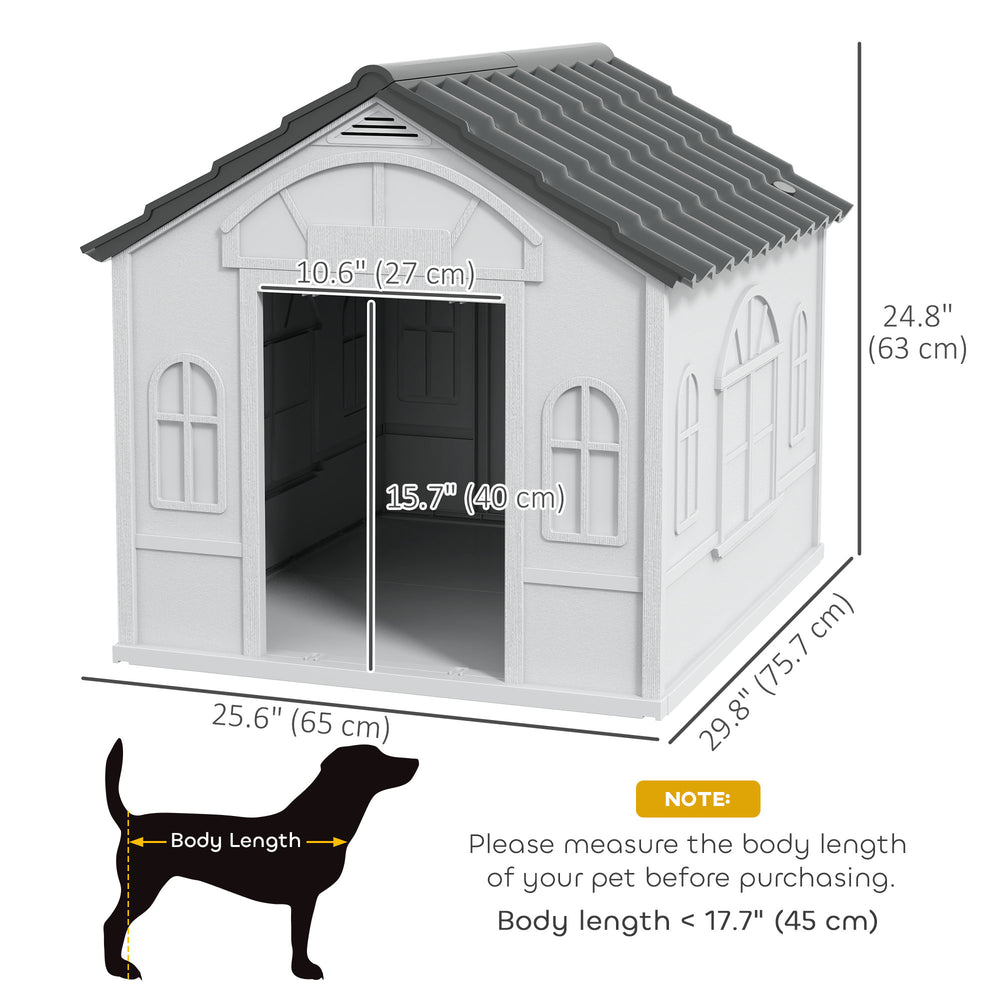 26" Plastic Dog House Outdoor with Air Vents, for Small Medium Dogs Dog Crate - view 2