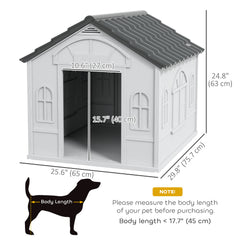 26" Plastic Dog House Outdoor with Air Vents, for Small Medium Dogs Dog Crate - view 2