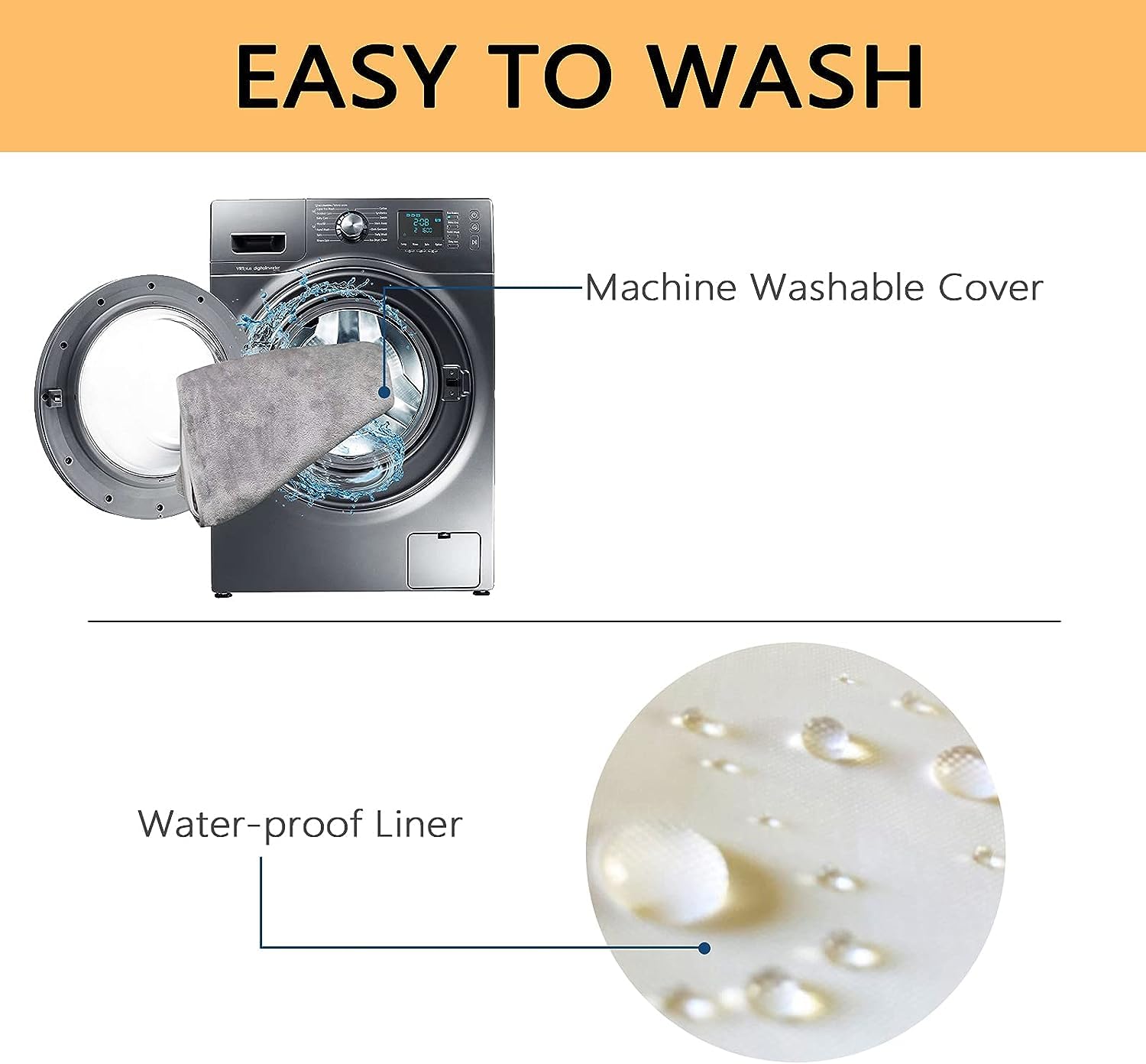 EMPSIGN Reversible Cool & Warm Dog Crate Pad | Waterproof, Washable Cover - feature view 22