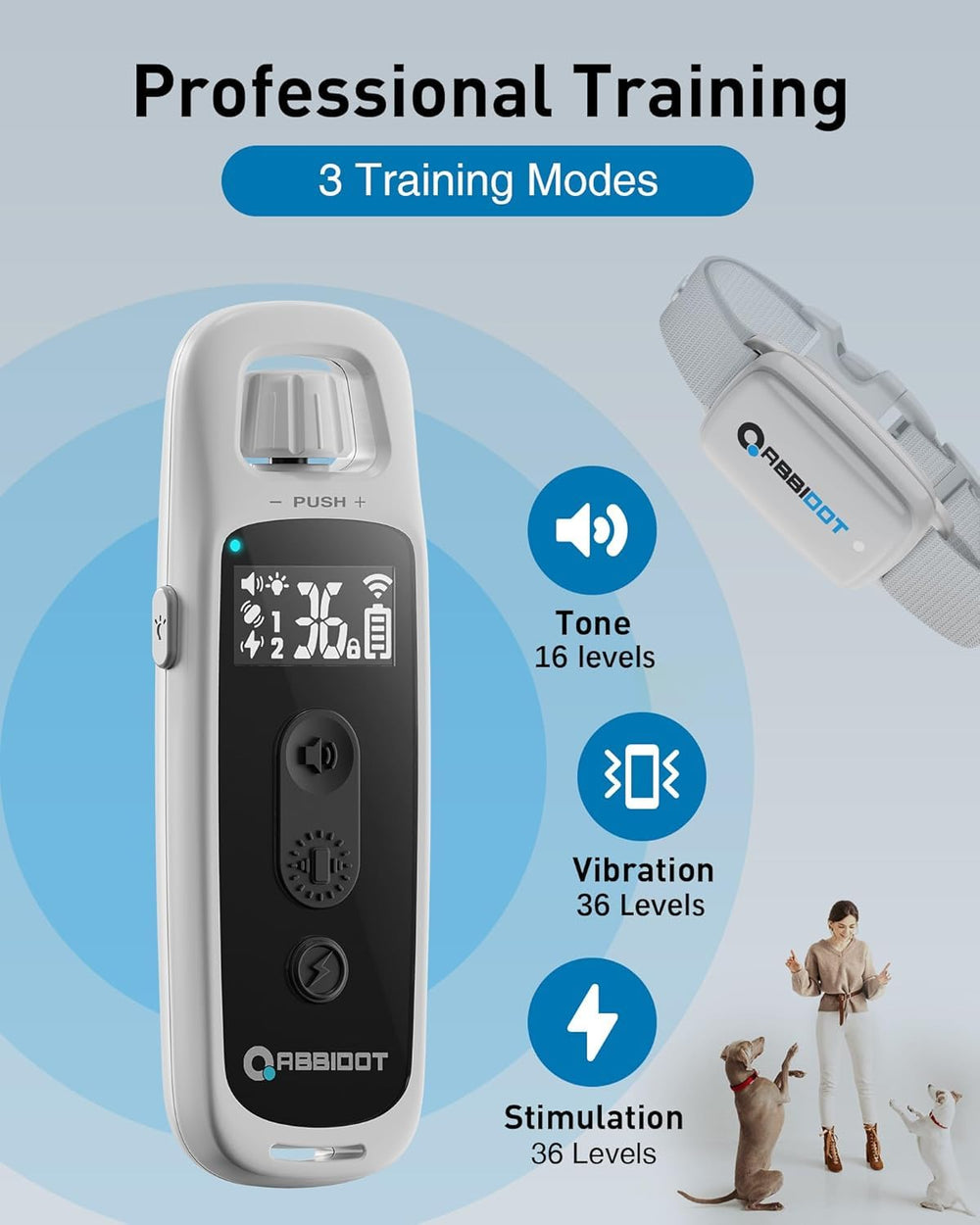 ABBIDOT 3300 ft Dog Training Collar | 5 Modes, 88 Levels, IPX7 - feature view 32