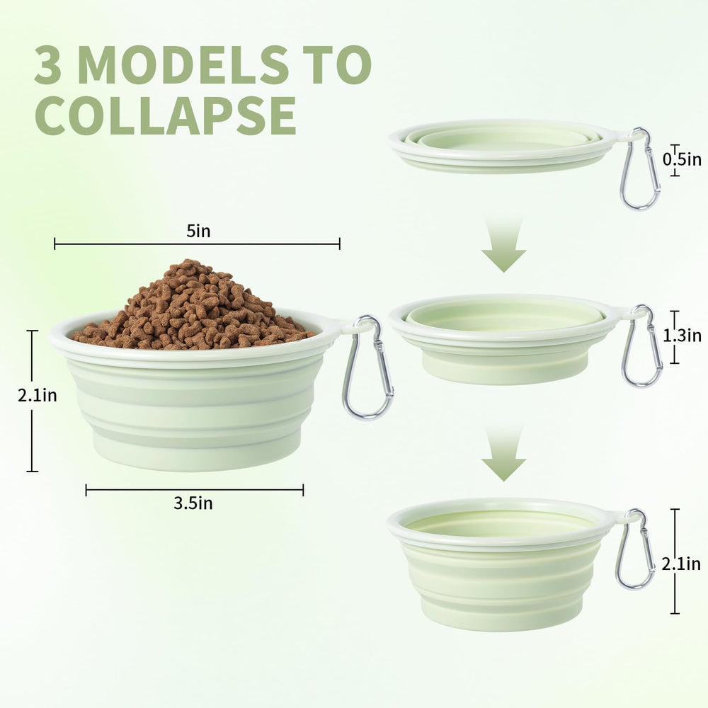 SLSON Collapsible Dog Bowls 2-Pack | Macaron Silicone Travel Pet Bowls - feature view 36